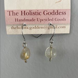 Gold Rutilated Quartz Earrings